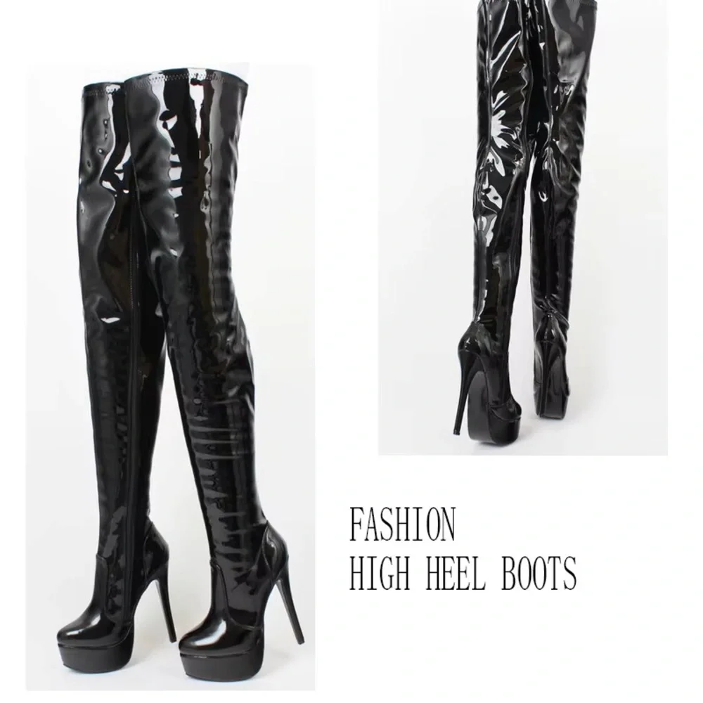 Thigh High Boots Sexy Super High Thin Heel Platform Boots - Picture 2 of 4